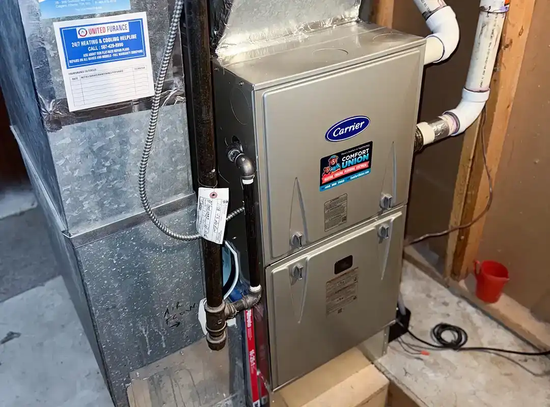 Professional Carrier furnace setup by Comfort Union